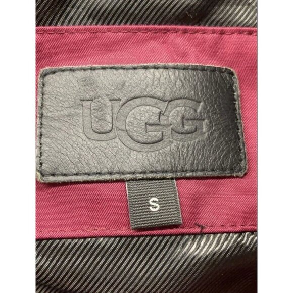 UGG Garnet Red Rylie Rain Rubberized Hooded Trench Jacket Sz S Classic Preppy - Picture 4 of 5